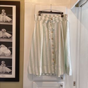 A New a day green with white stripes high waisted skirt XL